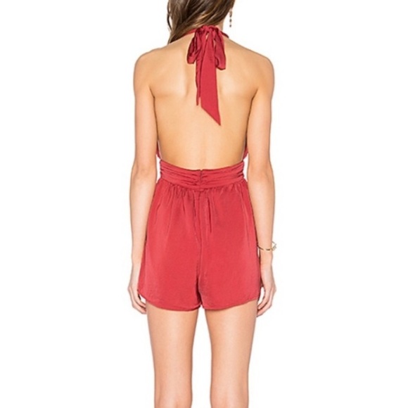 The Jetset Diaries Karisimbi Halter V-Neck Open Back Romper - Picture 2 of 10